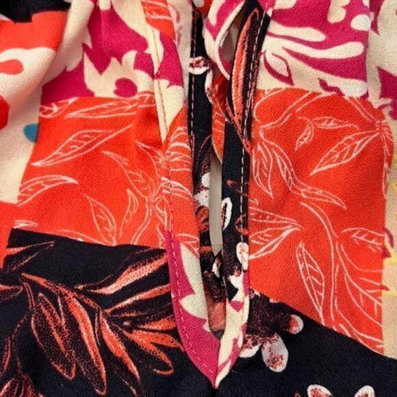 Renee C. Top Women's Size Small Sleeveless Tank‎ Blouse PATCHWORK BOHO COASTAL - Picture 9 of 10